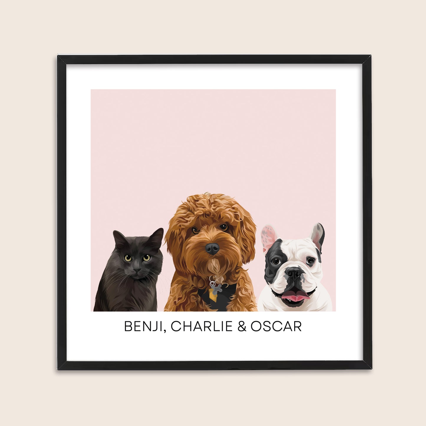 Custom THREE Paws Portrait